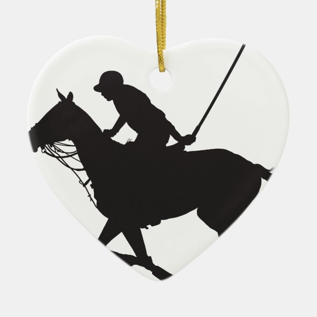 Polo Pony Silhouette Ceramic Ornament (Front)