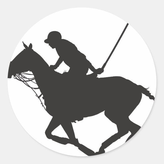 Polo Pony Silhouette Classic Round Sticker (Front)