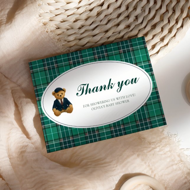 Polo Teddy Bear Baby Shower Thank You Card (Creator Uploaded)