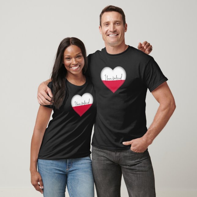 Pologne Drapeau couleurs Coeur T-shirt (Unisexe)