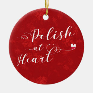 Polonais au coeur, ornement d'arbre de Noël