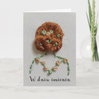 Polonaise nom carte de jour broderie imieniny