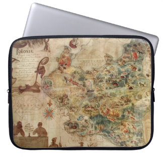 POLONIA ANTIQUE MAP OF POLAND LAPTOP SLEEVE