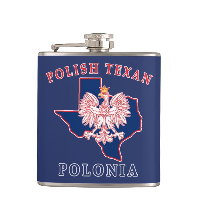 Polonia Polish Texan Hip Flask (Front)