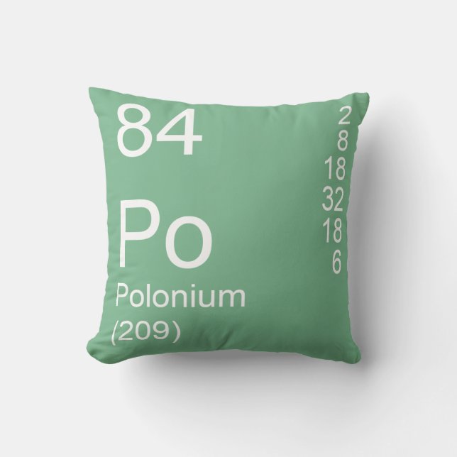 Polonium Throw Pillow (Front)