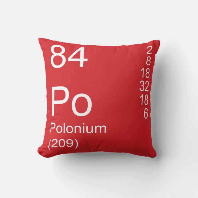 Polonium Throw Pillow (Front)