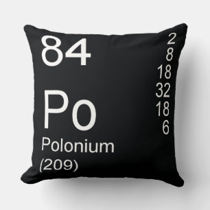 Polonium Throw Pillow