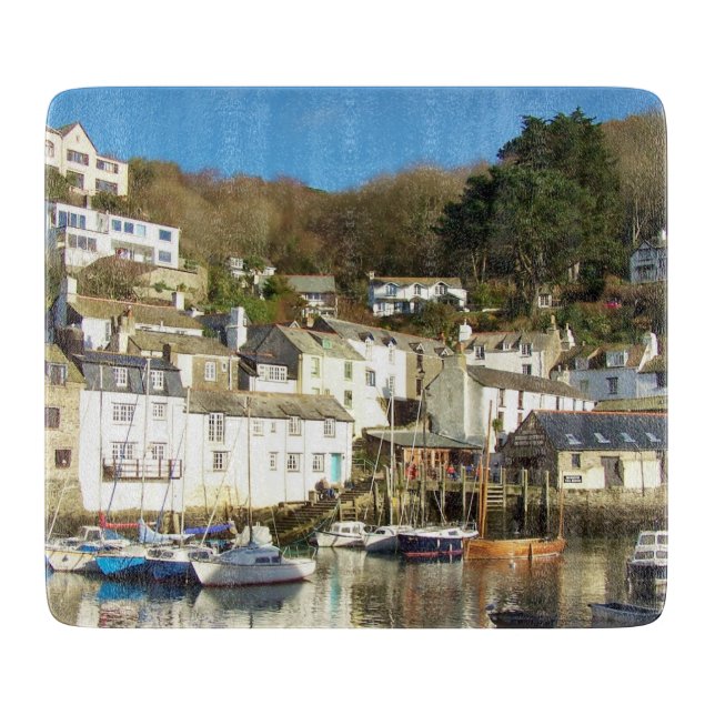 Polperro Harbour Cornwall England Cutting Board (Front)