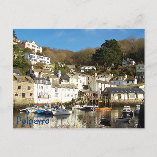 Polperro Harbour Cornwall England Postcard (Front)