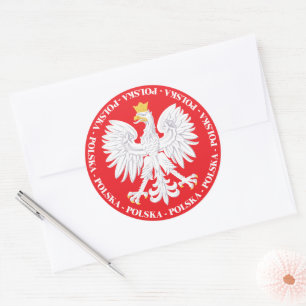 Polska 4 classic round sticker