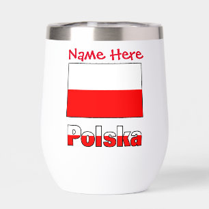 Polska and Polish Flag Red Personalization  Therm