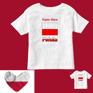 Polska and Polish Flag Red Personalization Toddler T-shirt