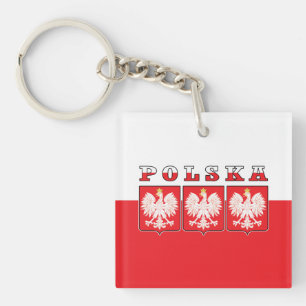 Polska Eagle Flag Shields Keychain