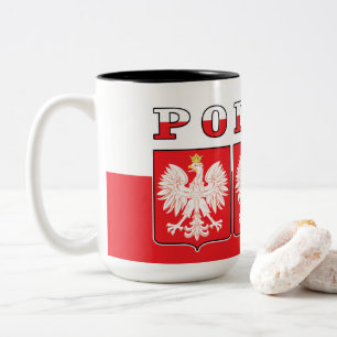 Polska Eagle Flag Shields Two-Tone Coffee Mug