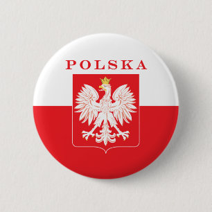 Polska Eagle Red Shield 2 Inch Round Button
