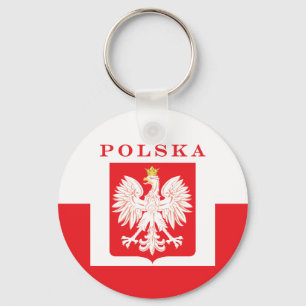Polska Eagle Red Shield Keychain