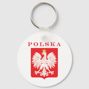 Polska Eagle Red Shield Keychain
