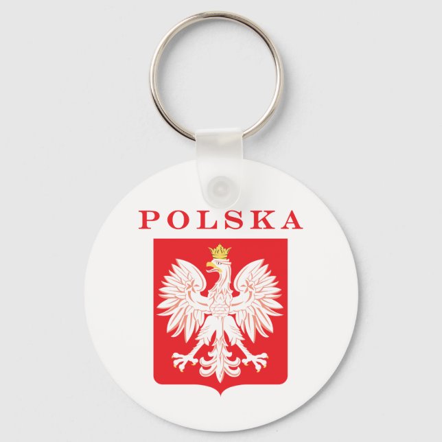Polska Eagle Red Shield Keychain (Front)
