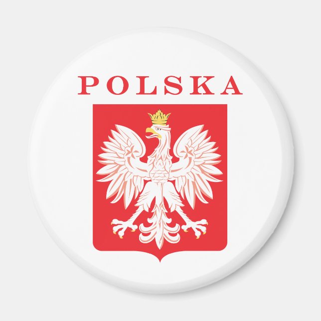 Polska Eagle Red Shield Magnet (Front)
