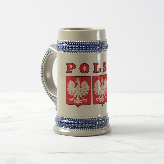Polska Eagle Shields Beer Stein (Front Left)