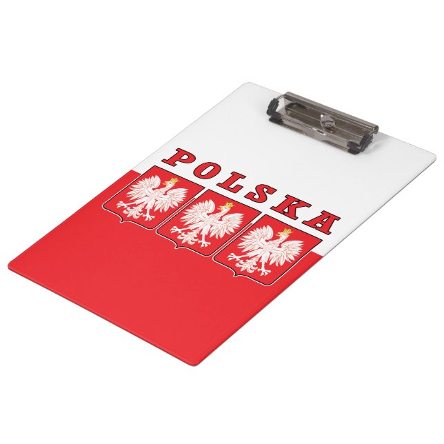 Polska Eagle Shields Clipboard (Angled)