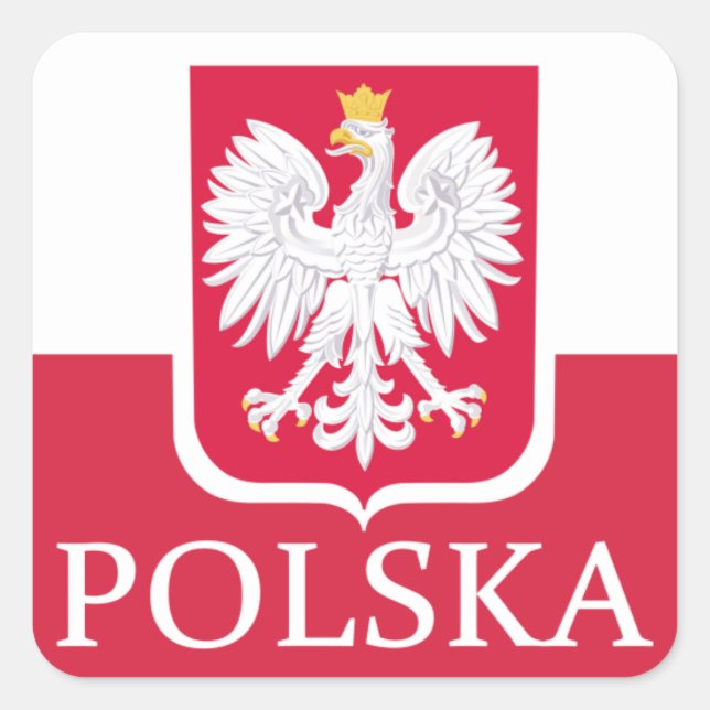 Polska Flag Coat of Arms Stickers (Front)