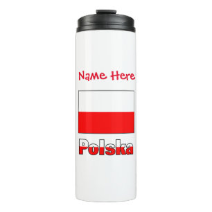 Polska Flag Personalized Thermal Tumbler