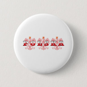 Polska Flag Red Eagles 2 Inch Round Button