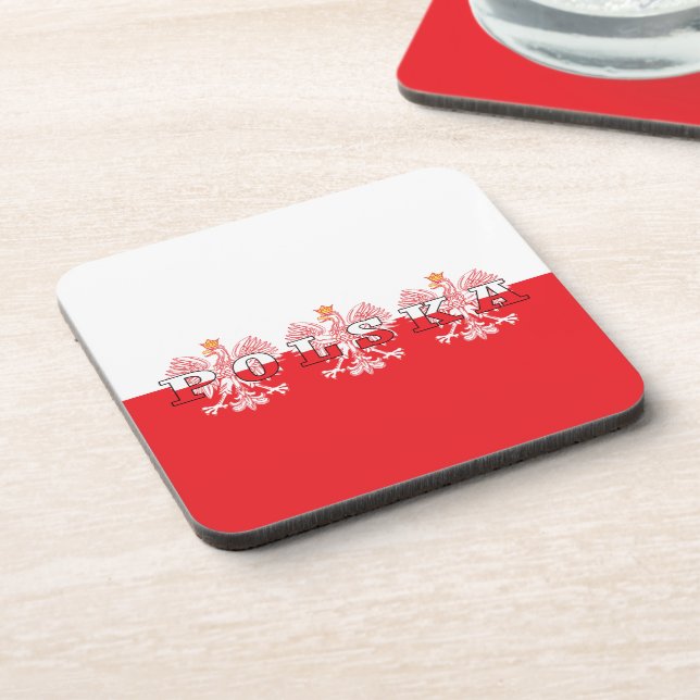 Polska Flag Red Eagles Coaster (Left Side)