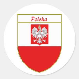 Polska Flag Shield Classic Round Sticker