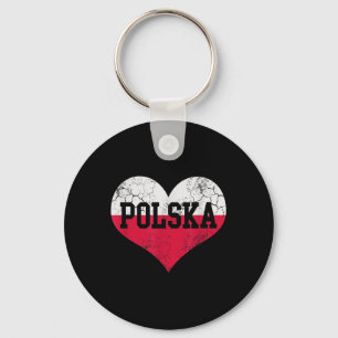 Polska Heart Flag Poland Polish Family Heritage Vi Keychain