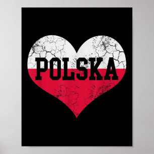 Polska Heart Flag Poland Polish Family Heritage Vi Poster
