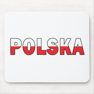 Polska in Polish Flag Colours Mouse Pad