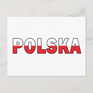 Polska in Polish Flag Colours Postcard