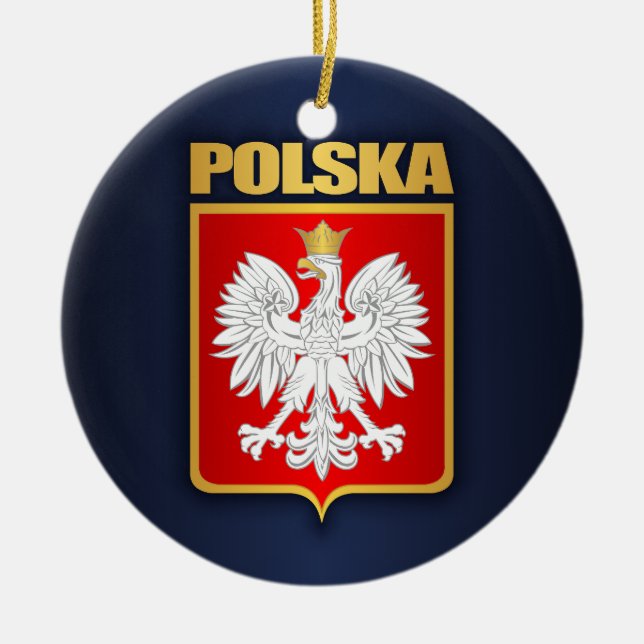 Polska (Poland) COA Ceramic Ornament (Front)