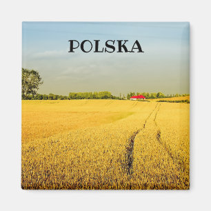 Polska Poland Countryside village field landscape  Magnet
