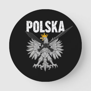 Polska Poland Eagle Pole Pride Polish Roots Poland Round Clock