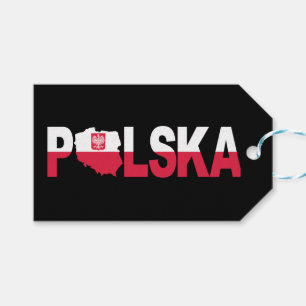 Polska Poland Flag Map Lettering Gift Tags
