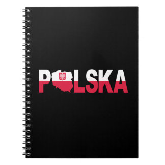 Polska Poland Flag Map Lettering Notebook