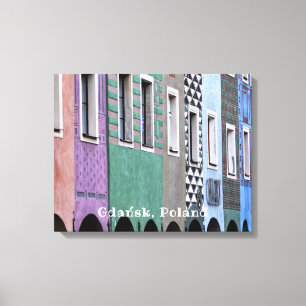 Polska Poland Gdańsk Old town city vintage Polish Canvas Print