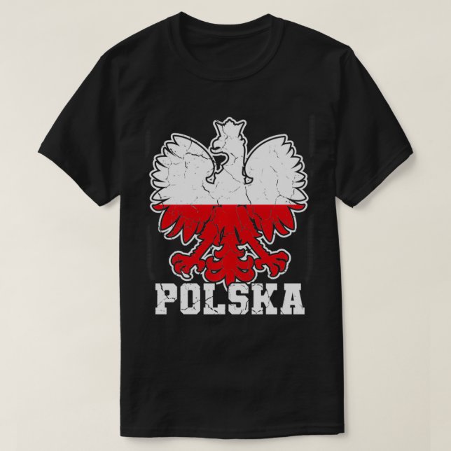 Polska Polish Coat of Arms Eagle Flag Poland Pullo T-Shirt (Design Front)