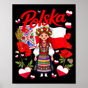 Polska Polish Flag Outfit Idea for Women Poland Poster