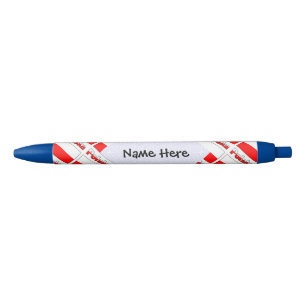 Polska Polish Flag Tiled Black Personalization Ink Pen