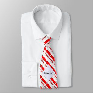 Polska Polish Flag Tiled Black Personalization Tie