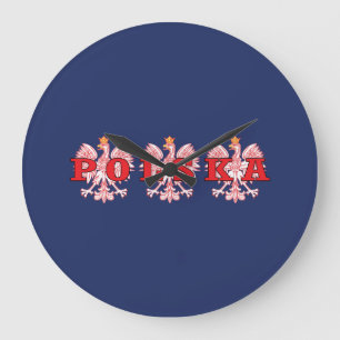 Polska Red Eagles Large Clock