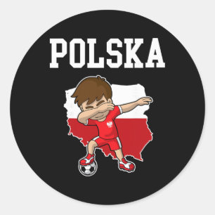 Polska Soccer Poland Polish Dabbing Footbyll Classic Round Sticker