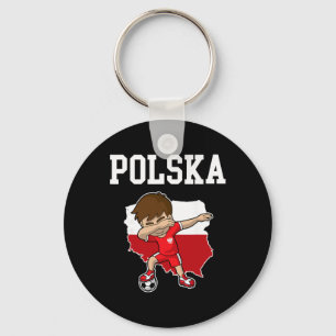 Polska Soccer Poland Polish Dabbing Footbyll Keychain