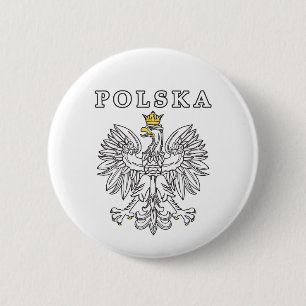 Polska With Polish Eagle 2 Inch Round Button