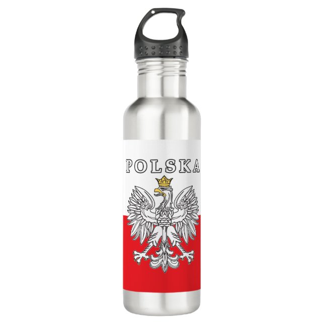 Polska With Polish Eagle 710 Ml Water Bottle (Front)