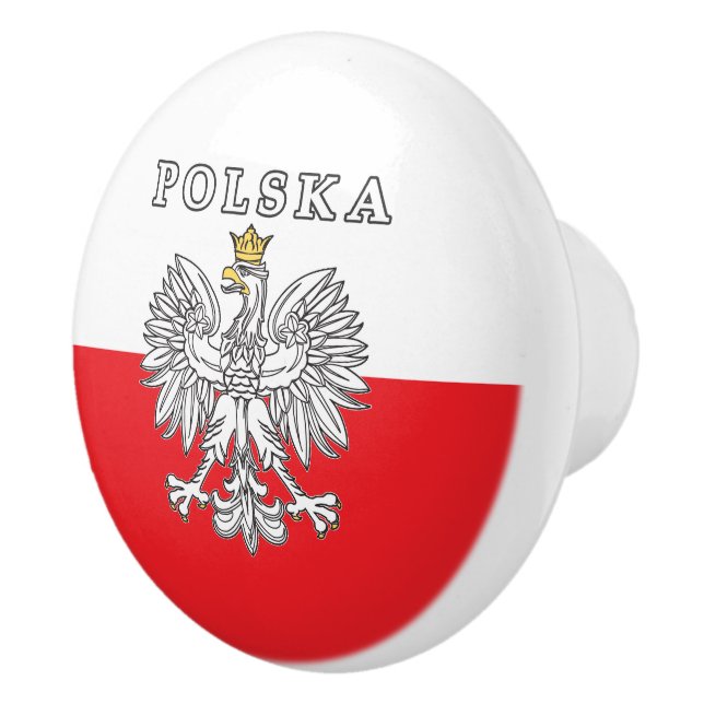 Polska With Polish Eagle Ceramic Knob (Right)